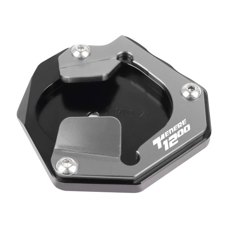 KARDAS Für XT 1200 Z Super Tenere 1200 XT1200Z XT1200ZE Motorrad CNC Kickstand Fuß Seitenständer Vergrößern Verlängerungsplatte Pad(Grey-with Logo) von KARDAS
