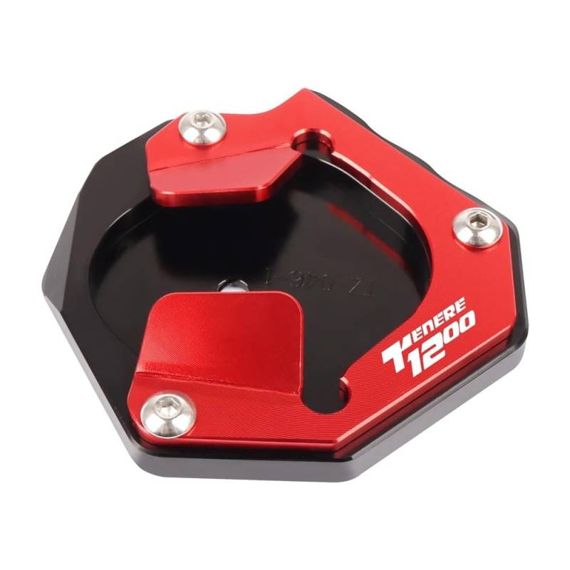 KARDAS Für XT 1200 Z Super Tenere 1200 XT1200Z XT1200ZE Motorrad CNC Kickstand Fuß Seitenständer Vergrößern Verlängerungsplatte Pad(Red-with Logo) von KARDAS