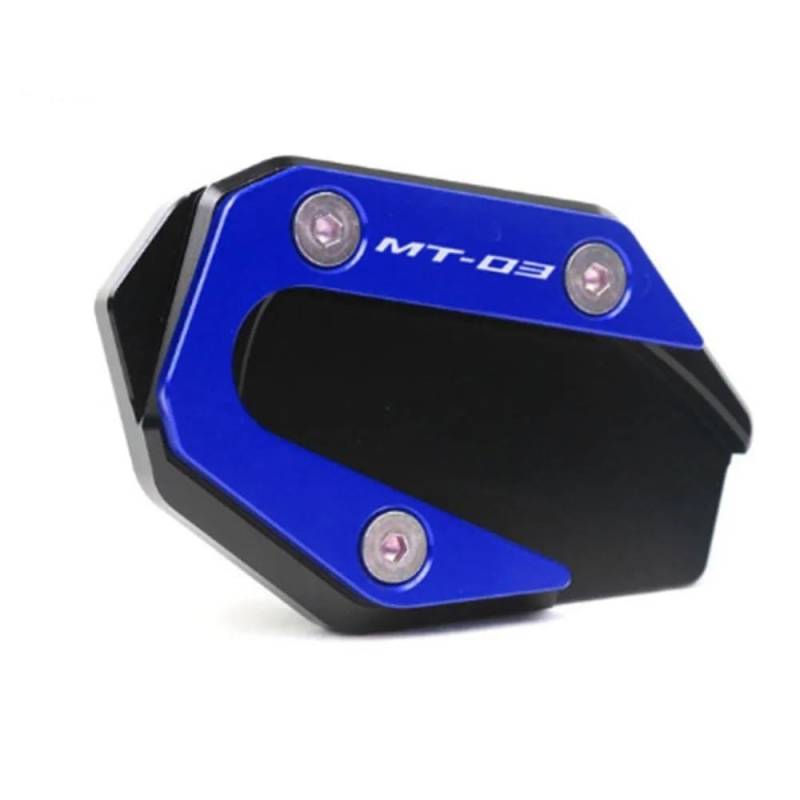 KARDAS Für YZF-R3 YZF-R25 MT-03 MT-25 YZF MT R3 R25 Motorrad CNC Kickstand Fuß Seitenständer Verlängerung Pad Stützplatte Vergrößern(MT-03 Blue) von KARDAS