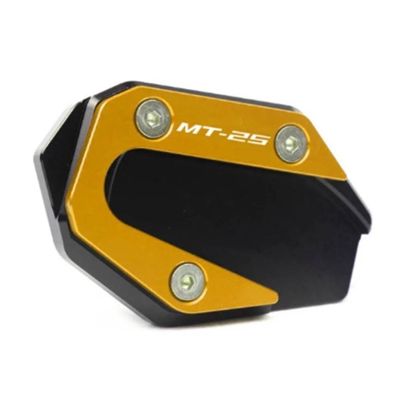 KARDAS Für YZF-R3 YZF-R25 MT-03 MT-25 YZF MT R3 R25 Motorrad CNC Kickstand Fuß Seitenständer Verlängerung Pad Stützplatte Vergrößern(MT-25 Gold) von KARDAS