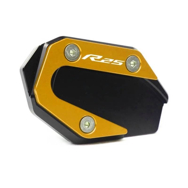KARDAS Für YZF-R3 YZF-R25 MT-03 MT-25 YZF MT R3 R25 Motorrad CNC Kickstand Fuß Seitenständer Verlängerung Pad Stützplatte Vergrößern(R25 Gold) von KARDAS