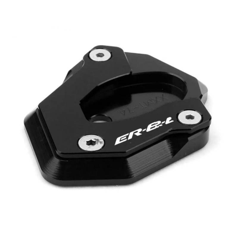 KARDAS Motorrad CNC Kickstand Fuß Seitenständer Erweiterung Unterstützungsplatte Pad Fit Für ER-6N ER6N ER 6N ER-6F ER6F ER 6F 2012-2016(Black1) von KARDAS