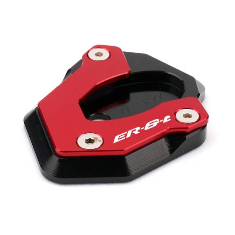 KARDAS Motorrad CNC Kickstand Fuß Seitenständer Erweiterung Unterstützungsplatte Pad Fit Für ER-6N ER6N ER 6N ER-6F ER6F ER 6F 2012-2016(Red1) von KARDAS