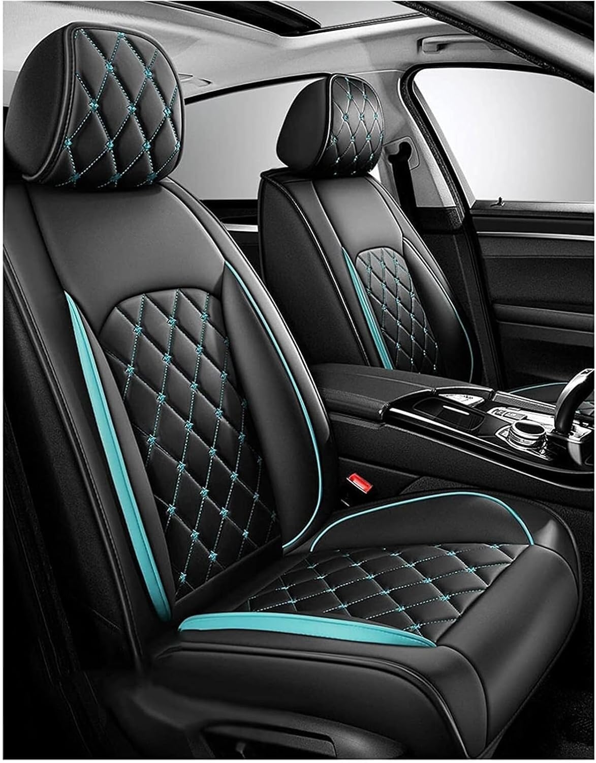 KARDZ Auto Sitzbezüge für BMW 3 Series F30 F31 F34 F35 3 Compact 2000-2023, PU-Leder Komfortabler Wasserdicht Atmungsaktiv Sitze Protector Innenraum Zubehör,C-Blackblue KARDZ Auto Sitzbezüge für BMW 3 Series F30 F31 F34 F35 3 Compact 2000-2023, PU-Leder Komfortabler Wasserdicht Atmungsaktiv Sitze Protector Innenraum Zubehör,C-Blackblue von KARDZ