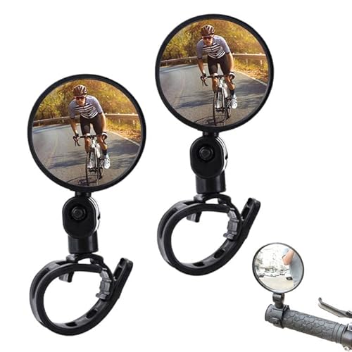 2 Stück Fahrradspiegel, Fahrradspiegel Rückspiegel, HD 360° Drehbar & Klappbar Fahrrad Rückspiegel, Fahrradspiegel für Lenker Ebike, Universal Fahrradspiegel für Lenker von KARELLS