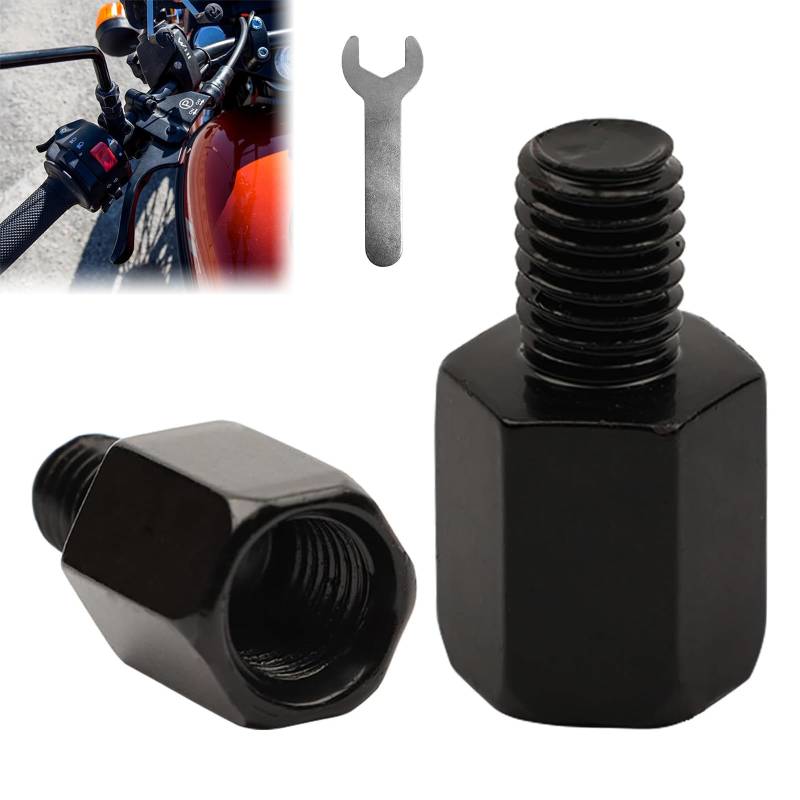 KARELLS 2 Stück Motorroller Spiegel Adapter, M10 auf M8, Universelle Passform, Metall, Spiegeladapter für Motorrad, Rückspiegeladapter, Hochwertig, Robust, Langlebig, Spiegeladapter m10 auf m8 von KARELLS