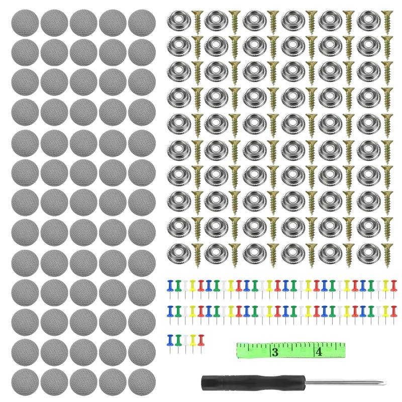 Dachhimmel Reparatur Set, KFZ Reparatur Nieten, Auto Himmel Reparieren, 65 Stück Auto Dachhimmel Reparatur Knopf, Auto Reparatur Nieten Set, KFZ Dachhimmel Reparatur Nieten, Auto Dach Nieten, grau von KARELLS