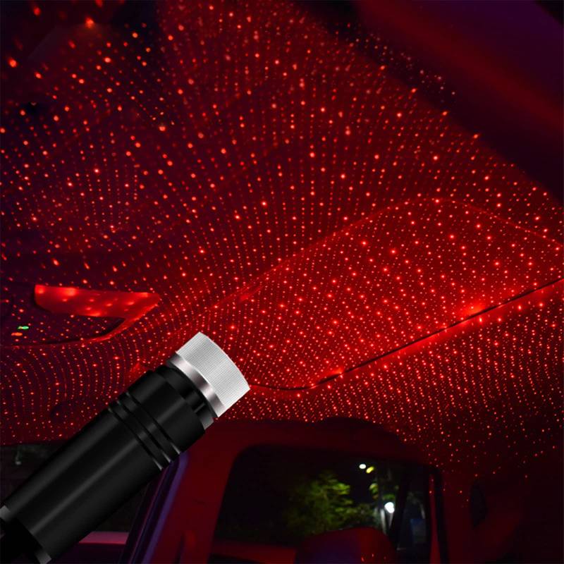 KARELLS Portable Auto Dachlicht Stern Atmosphäre Lichter, USB Autodach Atmosphäre Sternenhimmel Lampe Umgebungsstern Licht LED Projektor Red Nachtlicht Einstellbare Mehrere Lichteffekte von KARELLS