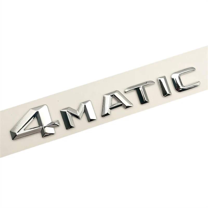 ABS Chrom Auto Buchstaben Kofferraum Emblem Abzeichen Logo kompatibel mit Mercedes ML 320 280 ABCES GLK 220 350 200 CDI 4matic Aufkleber Zubehör (Color : 4matic Chrome) von KARFRI