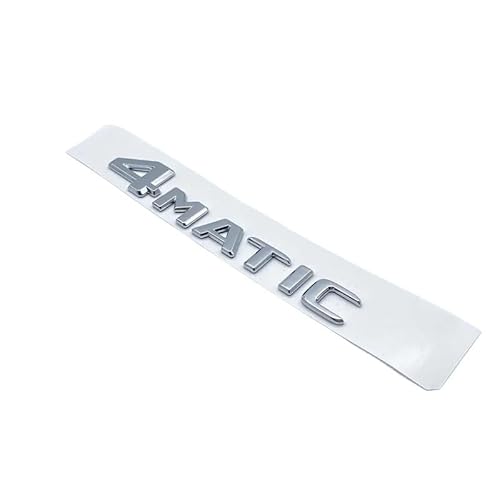 Buchstaben-Emblem, kompatibel for Mercedes Benz CDI CGI TDI 4Matic, Auto-Styling, Kofferraum-Namensschild, Logo-Aufkleber, Flache Schriftarten, silberfarben, glänzend, Schwarz (Color : Silver 4Matic Buchstaben-Emblem, kompatibel for Mercedes Benz CDI CGI TDI 4Matic, Auto-Styling, Kofferraum-Namensschild, Logo-Aufkleber, Flache Schriftarten, silberfarben, glänzend, Schwarz (Color : Silver 4Matic von KARFRI