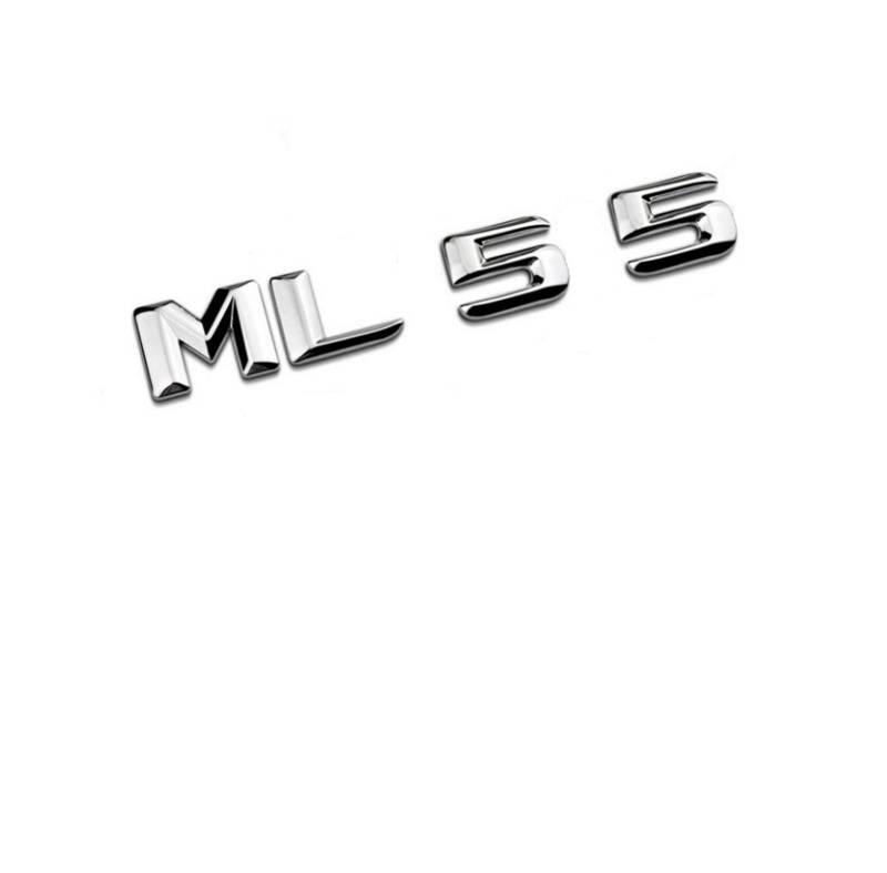 Chrom glänzendes Silber ABS Kofferraum Hecknummer Buchstaben Wörter Abzeichen Emblem Aufkleber Aufkleber passend for Mercedes-Benz ML55 AMG von KARFRI