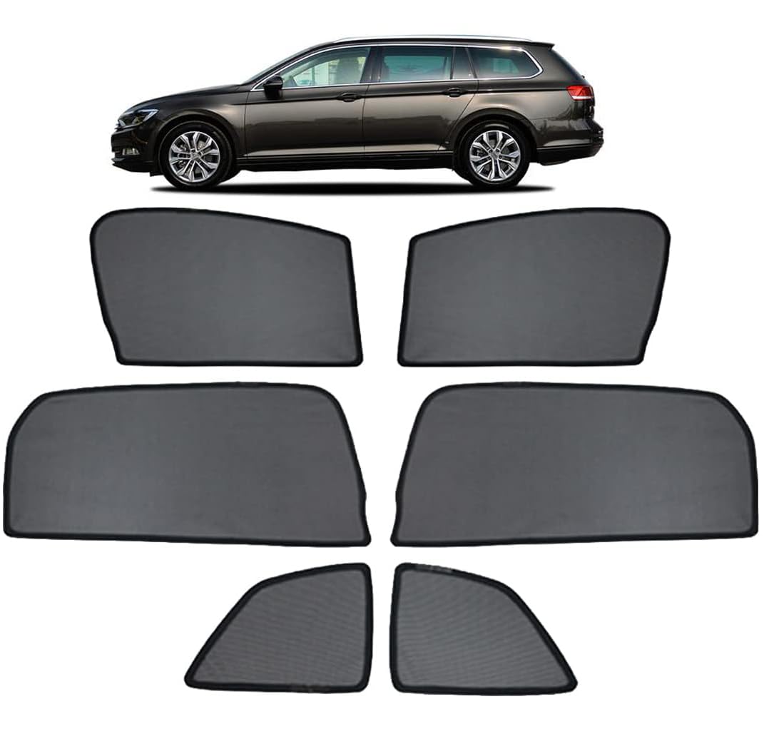 Sonnenschutz Auto Vorhang mit Magneten für Passat B8 Variant 2016-2022 UV Schutz Seitenscheiben Fenster Sonnenblende Sonnenschutz Zubehör Für Baby Schwarz,Front+Rear+Triangular-window-6PCS Sonnenschutz Auto Vorhang mit Magneten für Passat B8 Variant 2016-2022 UV Schutz Seitenscheiben Fenster Sonnenblende Sonnenschutz Zubehör Für Baby Schwarz,Front+Rear+Triangular-window-6PCS von KARFRI