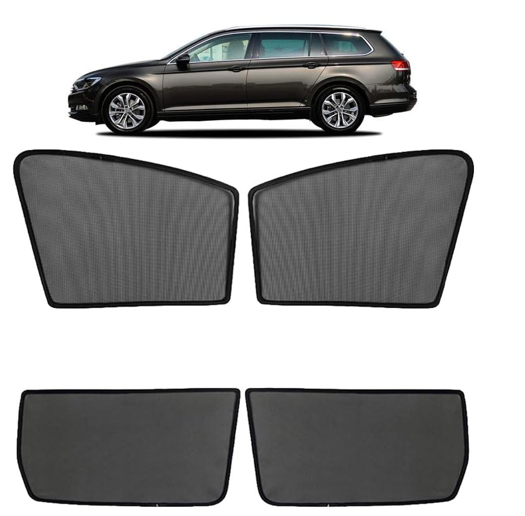 Sonnenschutz Auto Vorhang mit Magneten für Passat B8 Variant 2016-2022 UV Schutz Seitenscheiben Fenster Sonnenblende Sonnenschutz Zubehör Für Baby Schwarz,Front-Window+Rear-window-4PCS Sonnenschutz Auto Vorhang mit Magneten für Passat B8 Variant 2016-2022 UV Schutz Seitenscheiben Fenster Sonnenblende Sonnenschutz Zubehör Für Baby Schwarz,Front-Window+Rear-window-4PCS von KARFRI