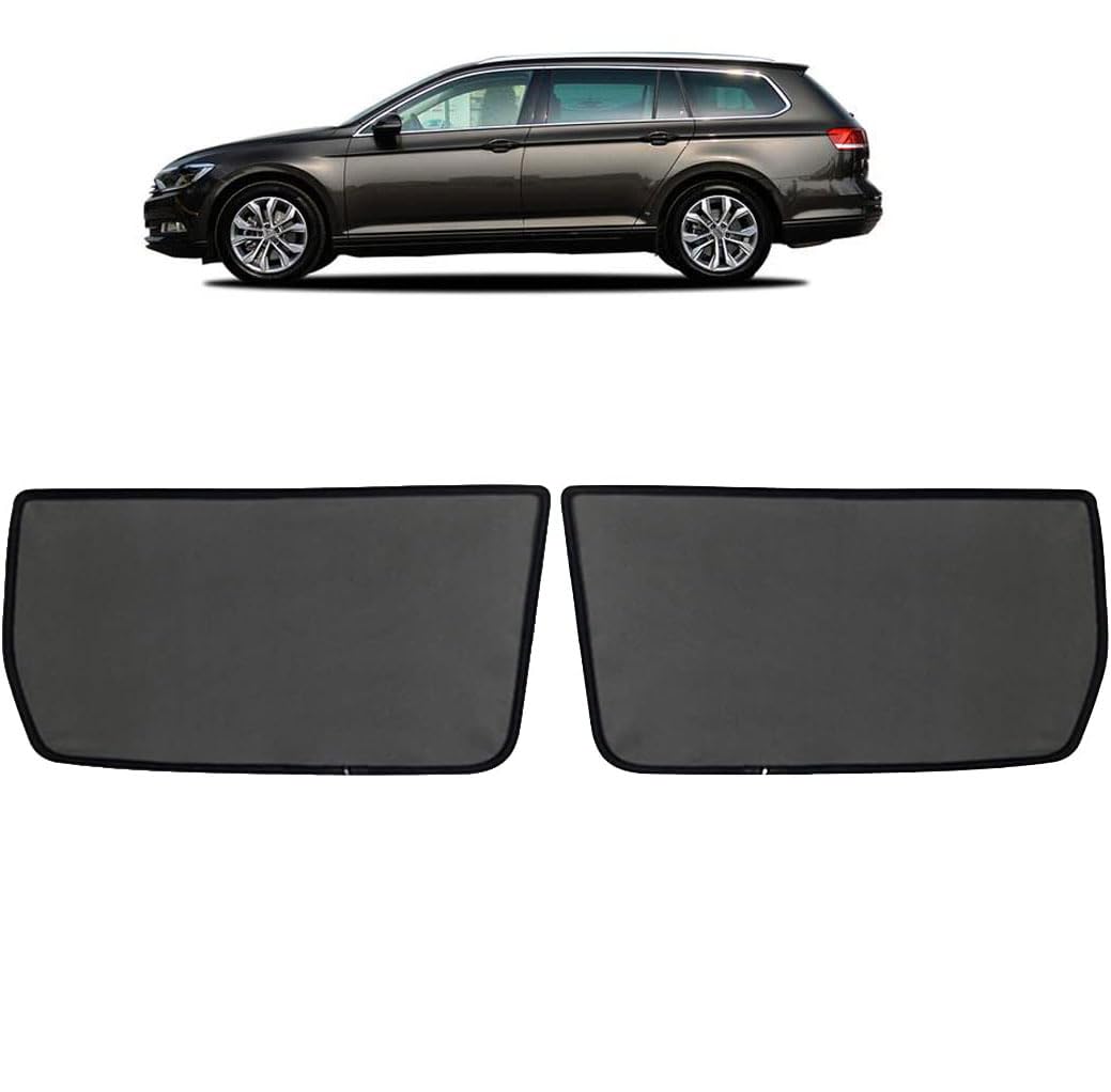 Sonnenschutz Auto Vorhang mit Magneten für Passat B8 Variant 2016-2022 UV Schutz Seitenscheiben Fenster Sonnenblende Sonnenschutz Zubehör Für Baby Schwarz,Rear-window-2PCS von KARFRI