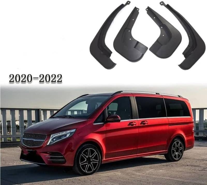 KAROB 4 Stücke Set Auto Schmutzfänger Schmutzlappen für Benz Vito W447 V-Klasse 447 2020-2022, Front Hinterrad Spritzschutz Spritzklappen Kotflügel von KAROB