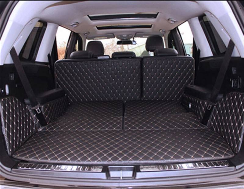 KARTEM Kofferraumwanne Matte Spezielle Kofferraummatten Für Mercedes Für Benz Für GL 400 7-Sitzer X164 2006-2012 wasserdichte Frachtauskleidung Kofferraum Schutzmatte (Farbe : Schwarzbeige) von KARTEM