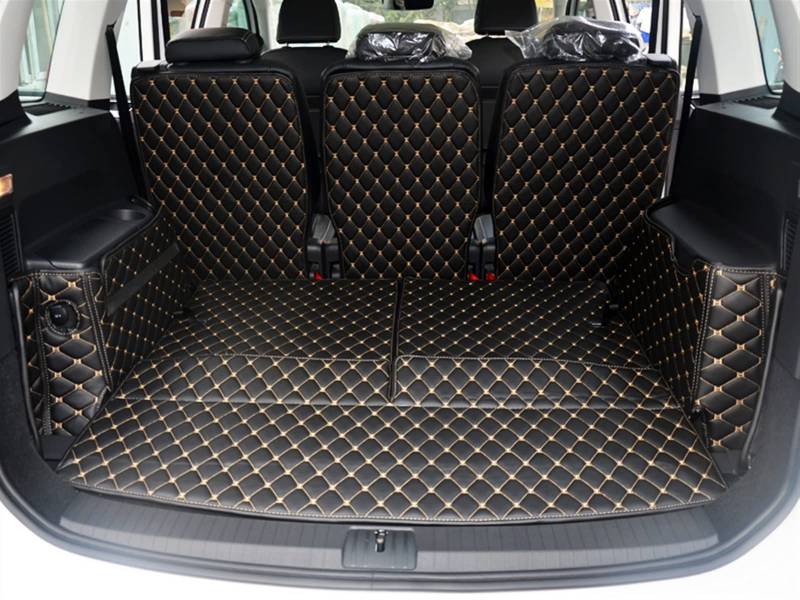 KARTEM Kofferraumwanne Matte Spezielle Kofferraummatten Für VW Für Touran 7 Sitze 2016-2022 Kofferraumteppiche Cargo Liner Styling Gepäckabdeckungen Kofferraum Schutzmatte von KARTEM