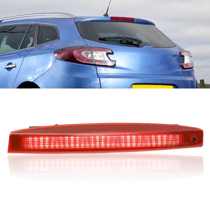 KASturbo 3rd Dritte Bremsleuchte Heckleuchte 8200175538 Hochpegel-Stopplampe für renault Megane II MK2 Kombi Estate 2003 2004 2005 2006 2007 2008 2009 Rote Linse von KASturrboo