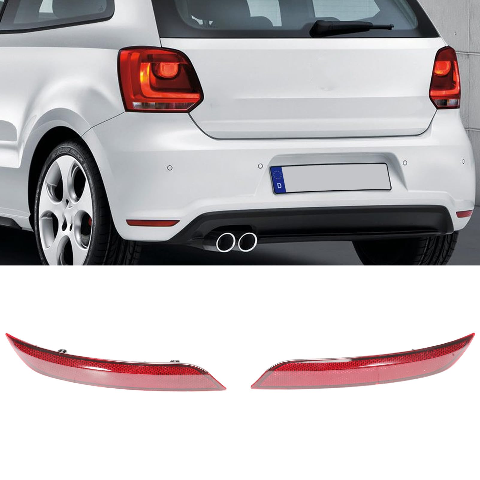 KASturbo Rückstrahler Reflektor Rückleuchte Rücklicht rot links und rechts für Polo 6R 6C ab 2014 Rücklichtabdeckung Stoßstange Ersetzen 6C0945105B Heckstoßstange Verkleidung KASturbo Rückstrahler Reflektor Rückleuchte Rücklicht rot links und rechts für Polo 6R 6C ab 2014 Rücklichtabdeckung Stoßstange Ersetzen 6C0945105B Heckstoßstange Verkleidung von KASturrboo