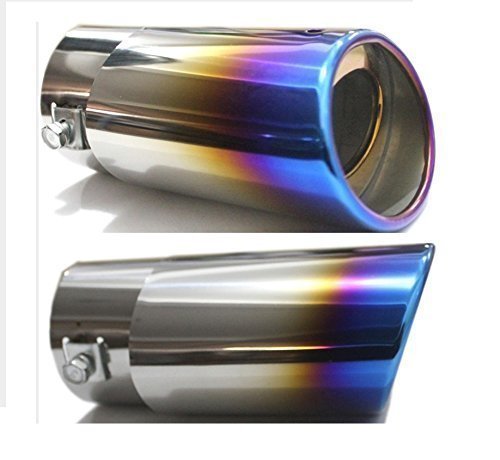 KATSU Auspuffspitzen Auspuff Edelstahl Chrom Blau Auto Gerade Auspuffrohr Endschalldämpfer Endrohr Schalldämpfer Spitze Rohr Endstück 99020524 von KATSU Tools