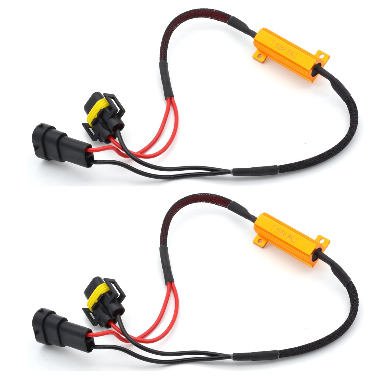 KATUR 2 Stück 50 W 8 Ohm H8 H11 Lastwiderstand-Anschluss, Auto-LED-Blinker, Nebelscheinwerfer, Tagfahrlicht, fehlerfrei, Cancellor Kondensator Decoder Draht KATUR 2 Stück 50 W 8 Ohm H8 H11 Lastwiderstand-Anschluss, Auto-LED-Blinker, Nebelscheinwerfer, Tagfahrlicht, fehlerfrei, Cancellor Kondensator Decoder Draht von KATUR