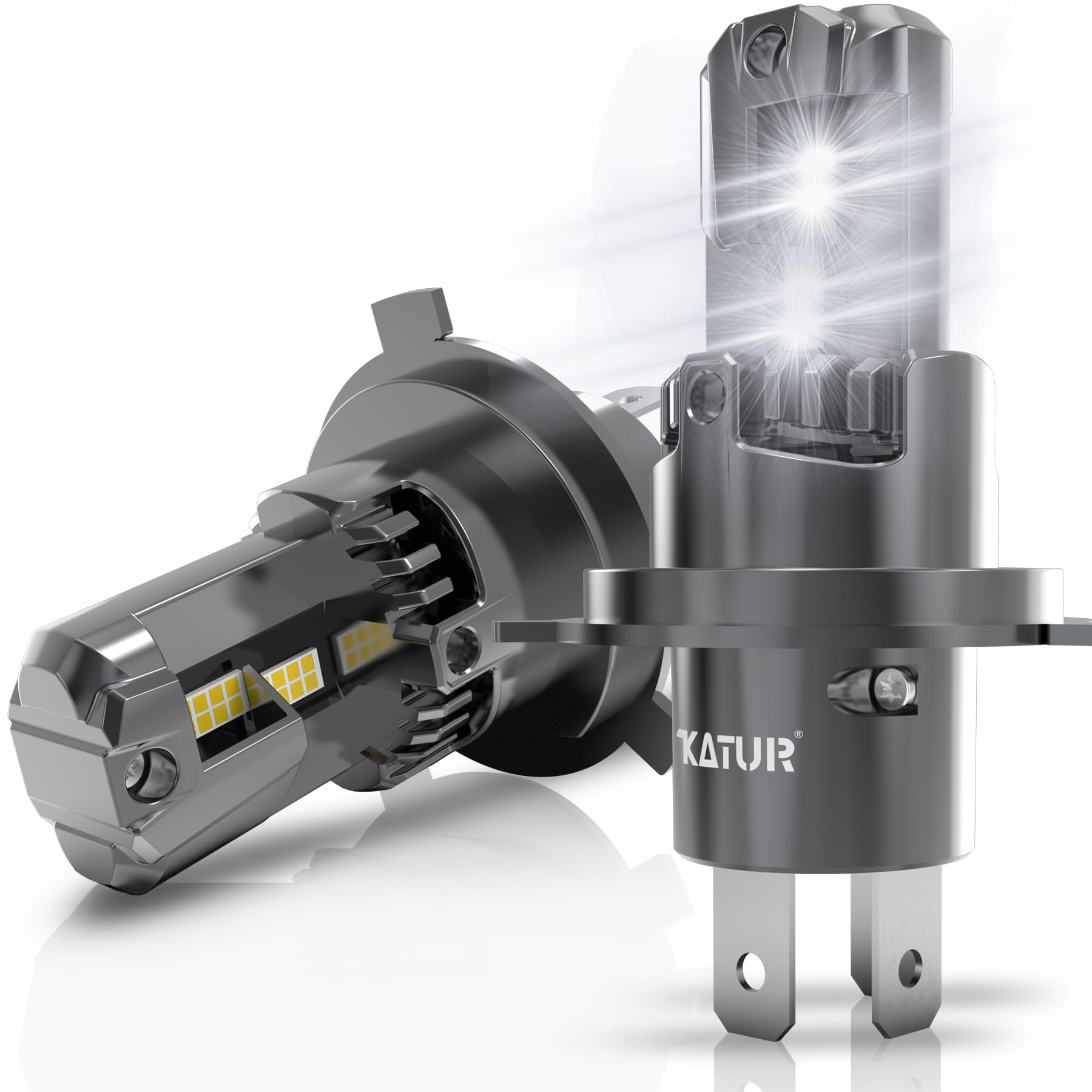 KATUR H4 Halogen Lampen, +500% 6000K Weiß 18000LM 90W Auto Lampe H4 Abblendlicht und Fernlicht H4 Halogen Scheinwerferlampe H4 9003 HB2 Halogen Glühbirne, 2 Stück KATUR H4 Halogen Lampen, +500% 6000K Weiß 18000LM 90W Auto Lampe H4 Abblendlicht und Fernlicht H4 Halogen Scheinwerferlampe H4 9003 HB2 Halogen Glühbirne, 2 Stück von KATUR
