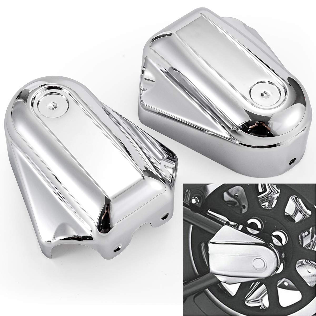 KATUR Hinterachs-Abdeckkappe ABS Kunststoff Schwinge Kappe Bar Shield kompatibel mit 08-später Harley Softail FLSTC FLSTN (Chrom) von KATUR