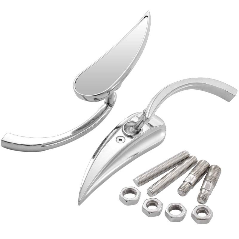 KATUR Motorrad CNC Aluminium Rückspiegel Iron Horse Black Blade Spear Einstellbare Motorrad Rückspiegel für Cruiser Chopper Scooter US von KATUR