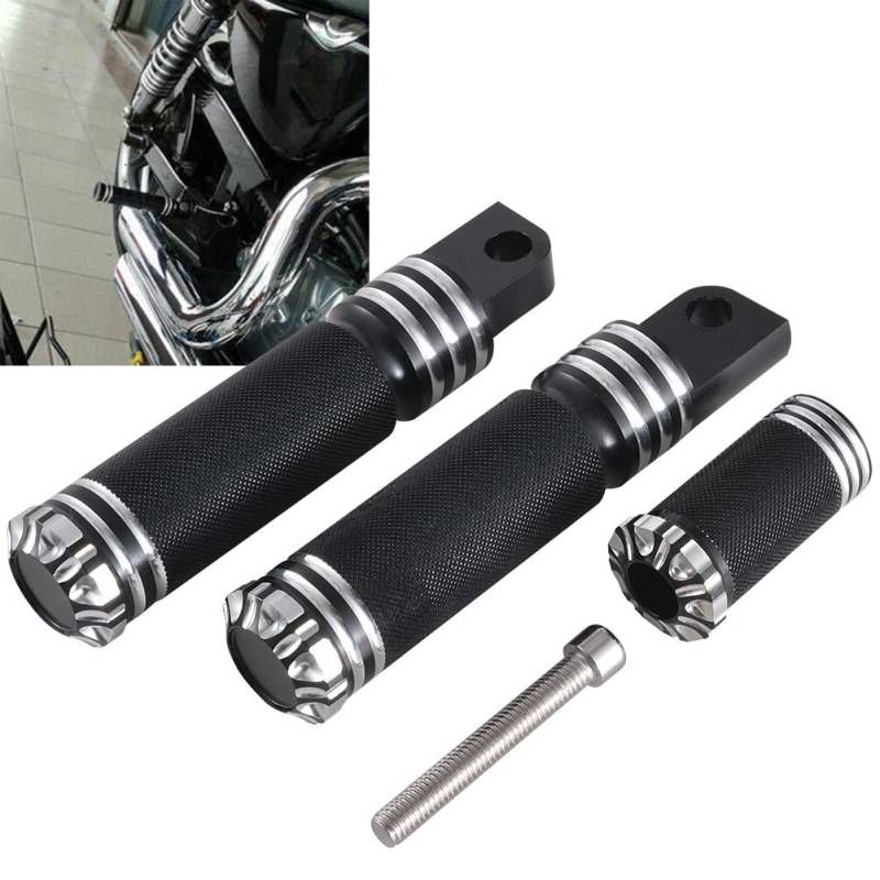 KATUR Motorrad Fußstützen & Schalthebel für Harley Davidson Sportster XL 1200 883 Custom - Aluminium Schwarz von KATUR