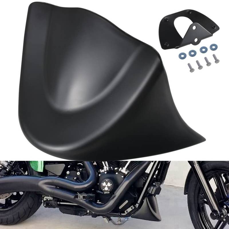 KATUR Motorrad Kinnverkleidung Unterer Frontspoiler Luftdamm Kompatibel Mit Harley Davidson Sportster 2004–2014 Xl883 Xl1200 2004–2015 (Mattschwarz) von KATUR