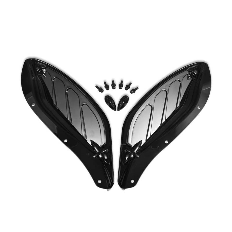 KATUR Motorrad Verstellbarer Luftkotflügel Windabweiser für Harley Touring 96-13 Schwarz von KATUR