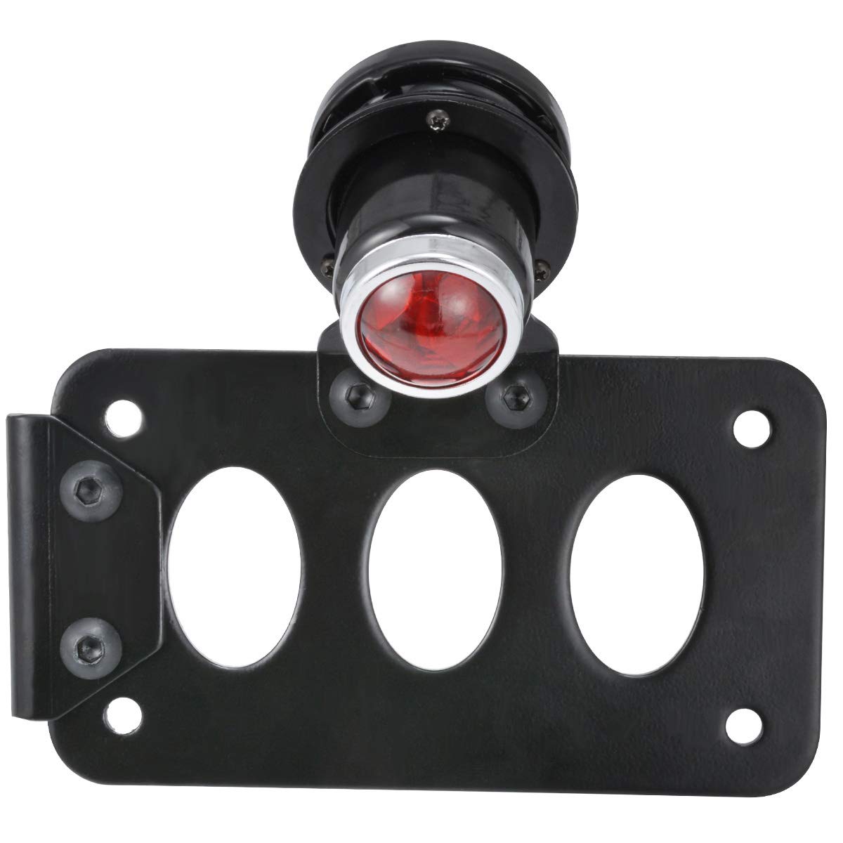 KATUR Schwarzes Motorrad Rücklicht Side Mount Kennzeichenleuchte mit Halterung Multifunktionales Rücklicht von KATUR