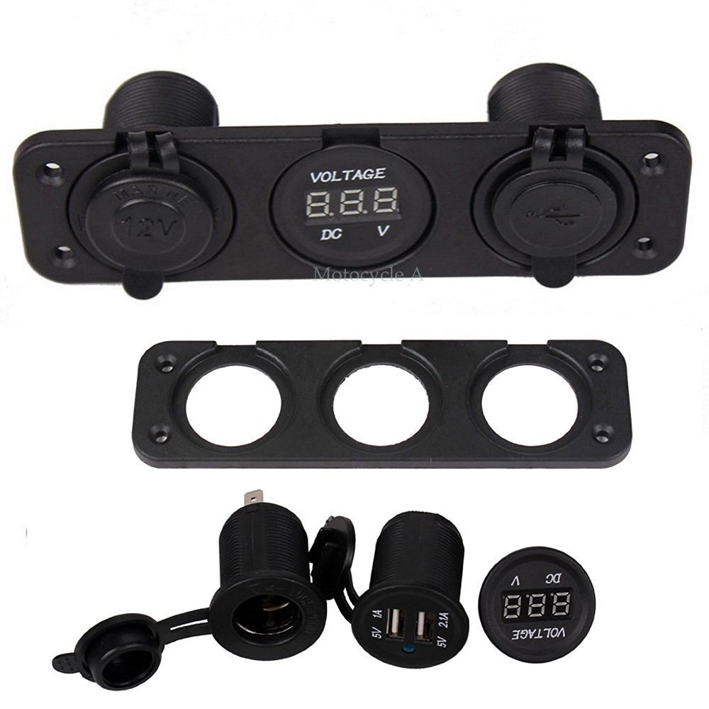 KaTur USB Buchse Splitter Motor Auto Digital Voltmeter 3 Loch Panel Power Socket Dual USB Auto Elektronik Zigarettenanzünder KaTur USB Buchse Splitter Motor Auto Digital Voltmeter 3 Loch Panel Power Socket Dual USB Auto Elektronik Zigarettenanzünder von KATUR