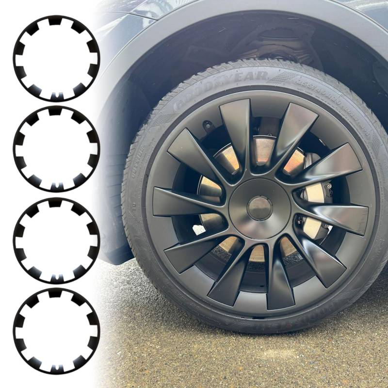 KAVANIC Felgenschutz für Tesla Model Y Performance 20 Zoll-Mattschwarz ABS Felgen Radkappen Abdeckung für Model Y Performance Schutz Zubehör Prävention von Kratzern von KAVANIC
