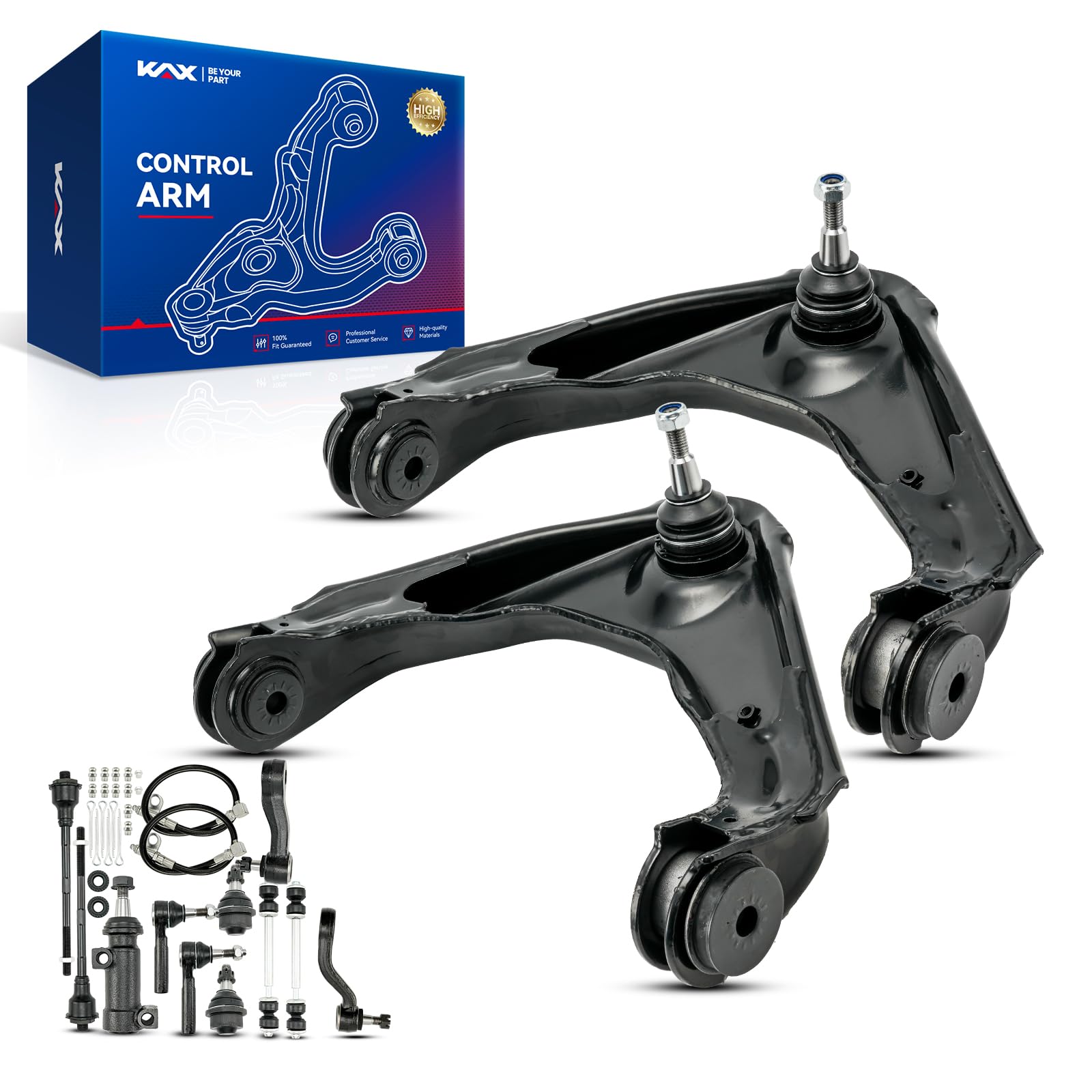 KAX Querlenker vorne oben mit Kugelgelenk Kugelgelenke & Querstangen & Spurstangen & Lenkstangen & Führungsarm & Spannhalterung für Chevy Silverado GMC Sierra 1500 2500 3500 HD Aufhängungsset, 13 von KAX
