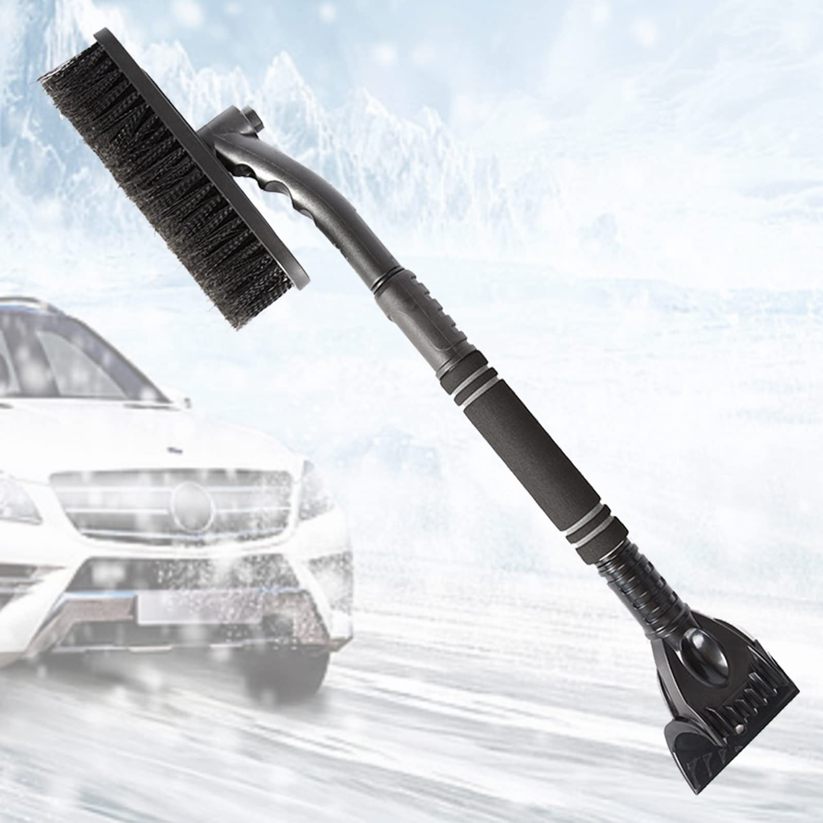 KAYRUK 27" Auto Eiskratzer und Schneebürste mit einziehbarem Aluminium-Stangen, Einstellbare Scheibenkratzer und Bürste mit Schaumstoffgriff für Windschutzscheibe Fenster SUV/LKW/Fahrzeug KAYRUK 27" Auto Eiskratzer und Schneebürste mit einziehbarem Aluminium-Stangen, Einstellbare Scheibenkratzer und Bürste mit Schaumstoffgriff für Windschutzscheibe Fenster SUV/LKW/Fahrzeug von KAYRUK