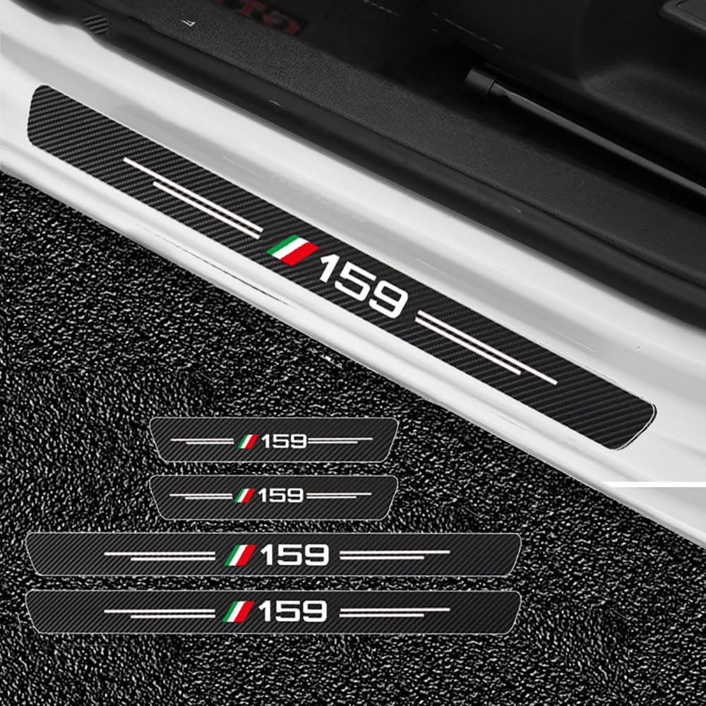 4pcs Auto Kohlefaser Einstiegsleisten Türschweller Schutzfolie kompatibel mit für Alfa Romeo 159 von KAnduo