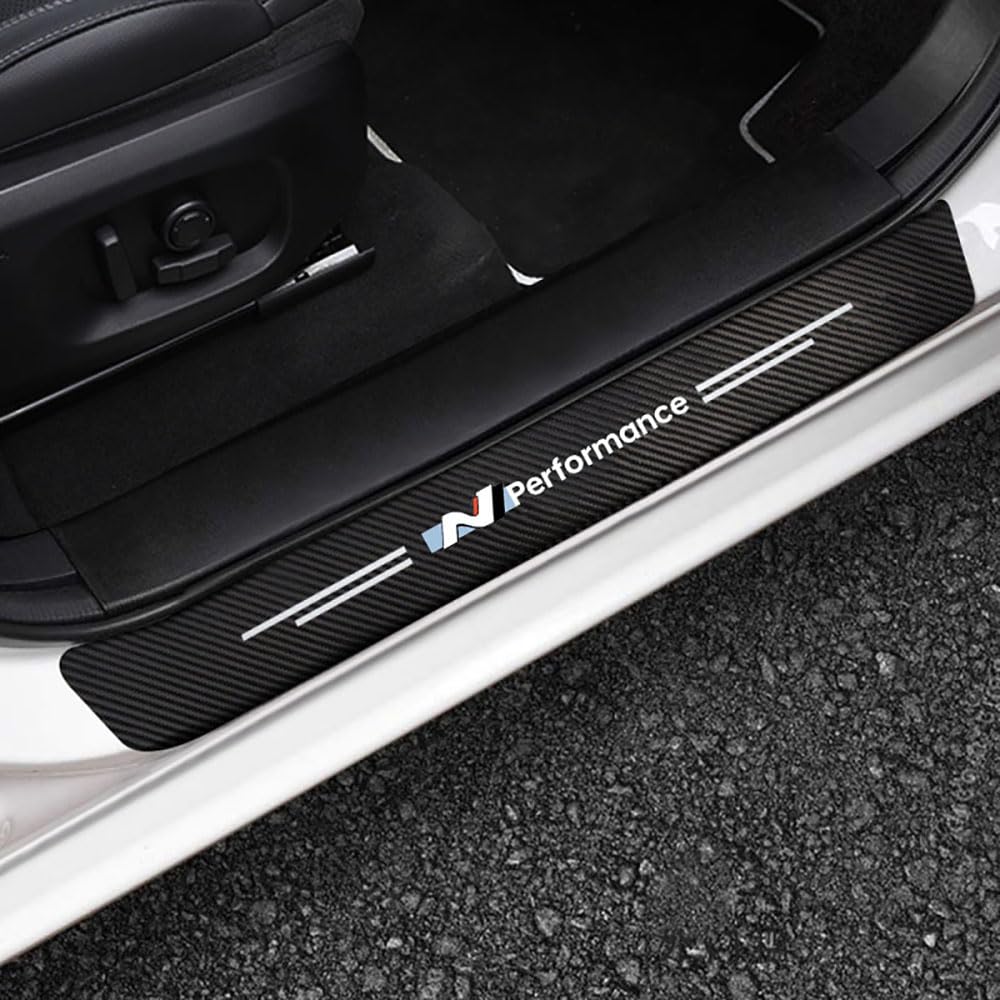 4pcs Auto Kohlefaser Einstiegsleisten Türschweller Schutzfolie kompatibel mit für Hyundai N Performance I30N I20 I30 I40 Ix35 Tucson,A von KAnduo