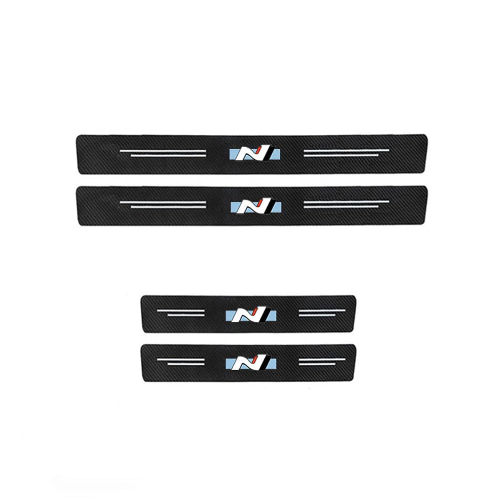 4pcs Auto Kohlefaser Einstiegsleisten Türschweller Schutzfolie kompatibel mit für Hyundai N Performance I30N I20 I30 I40 Ix35 Tucson,B von KAnduo