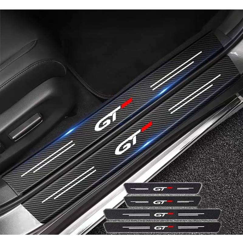 KAnduo 4pcs Auto Kohlefaser Einstiegsleisten Türschweller Schutzfolie kompatibel mit für Peugeot gt GTI gtline 508 5008 3008 208 2008 308 von KAnduo
