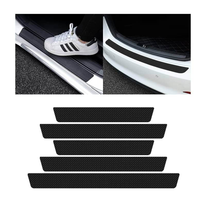 5 Stück Auto Einstiegsleisten TüRschweller Aufkleber Für Seat Leon 2009-2013, Kohlefaser Einstiegsleisten Schutz, AutotüR Kantenschutz Schutzfolie von KBDDM