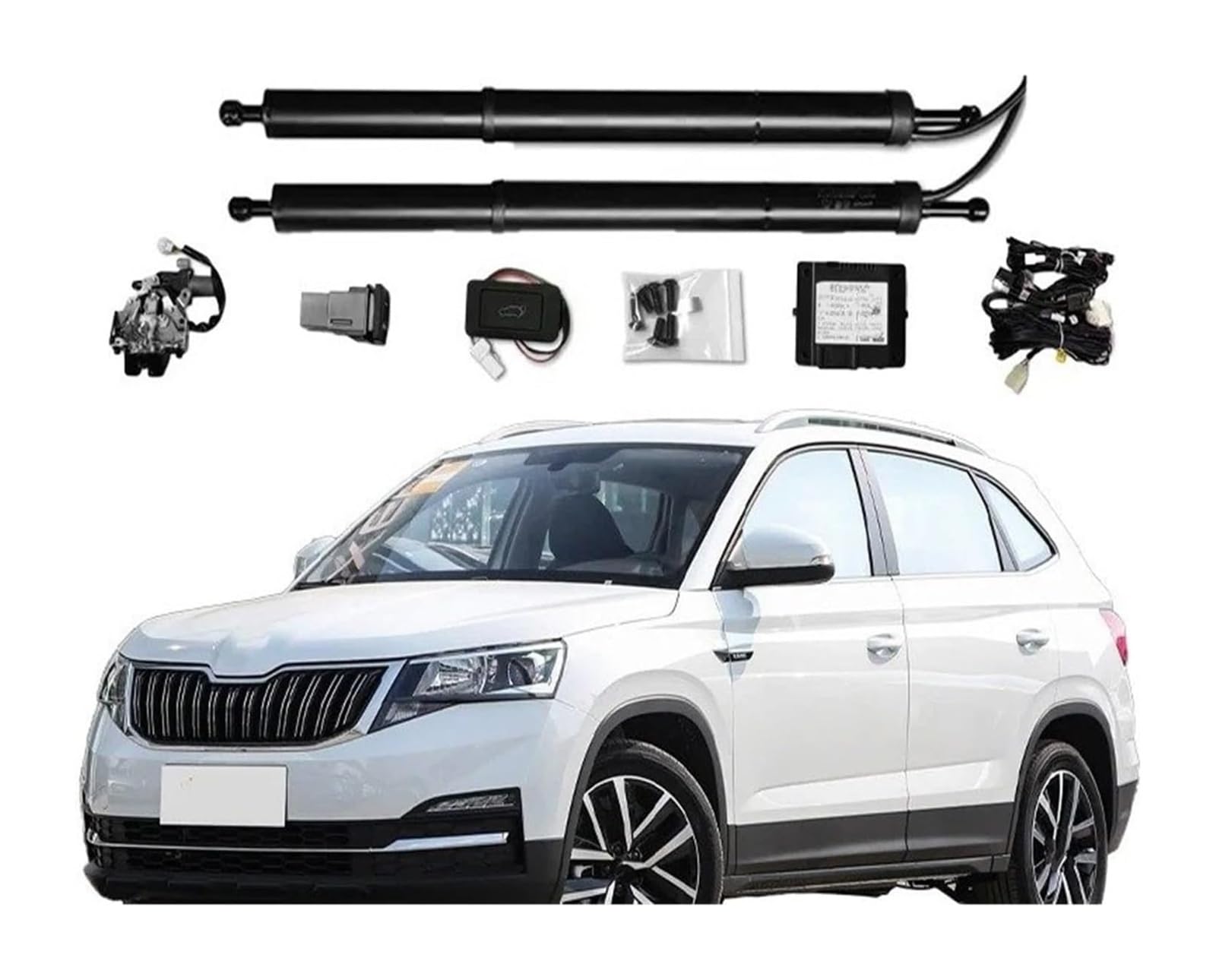 Hydraulische Federstange Für Skoda Für Kamiq Autoschlüsselsteuerung Power Heckklappe Fernbedienung Schließsystem Gasfederstreben(No Kick Senor) von KBKEUBUAD