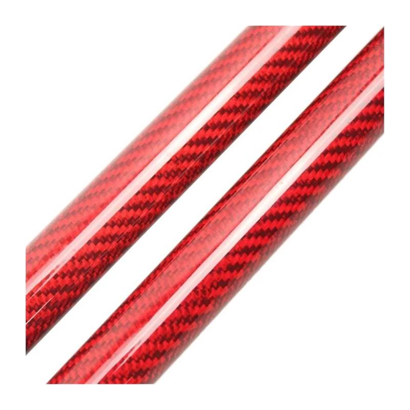 Hydraulische Federstange Für T&oyota Für Hilux 8th 2015-2023 4x4 Pickup Lift Unterstützung Dämpfer Stange Heckklappe Unterstützen Federbein Kit 2PCS(Red carbon fiber) von KBKEUBUAD