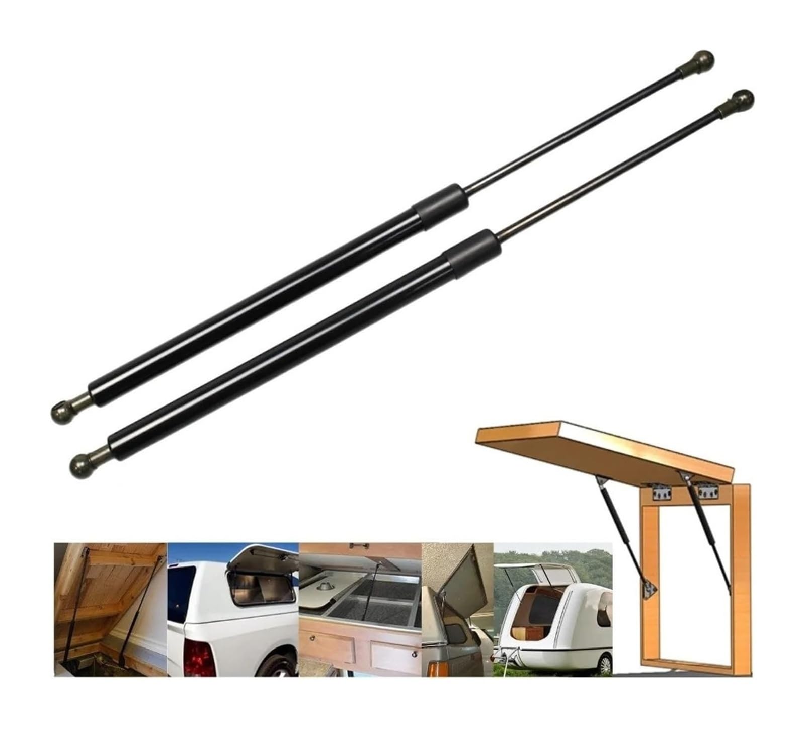 Hydraulische Federstange Gasdruckfedern Stoßdämpfer Federn Hubunterstützung 2 Stück 20 Kg/44 Lb/200 N 8"~24" 100 N(8inch 203mm) von KBKEUBUAD