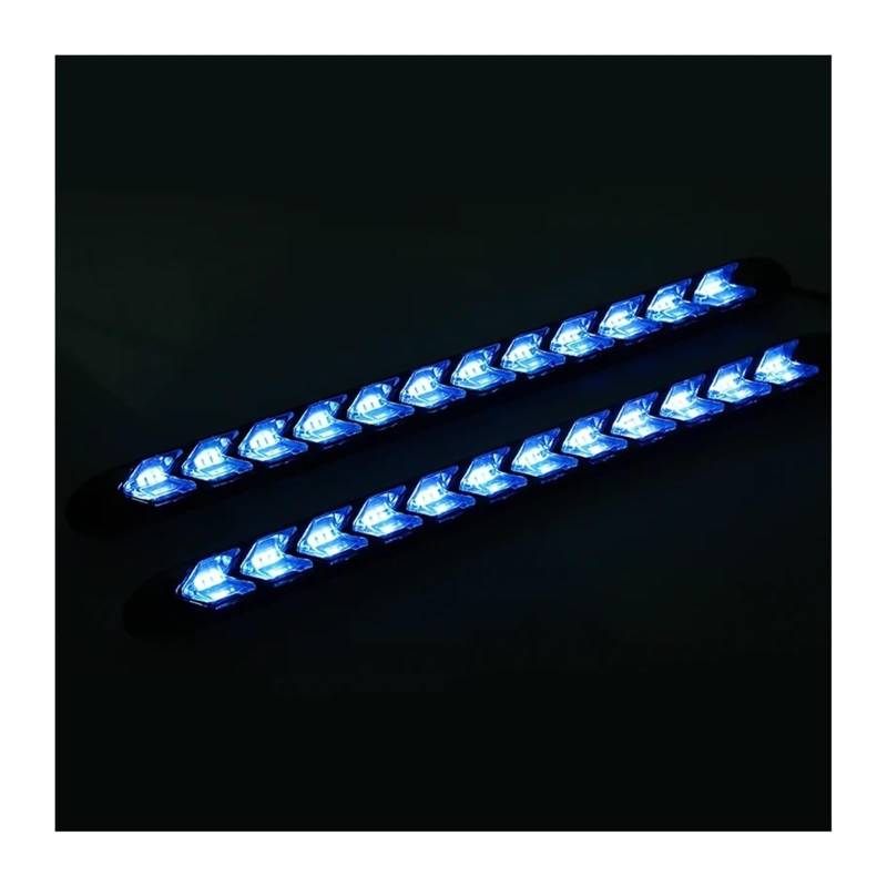 KBKEUBUAD Blinkerlicht DRL Blinker 12V LED Fließende Bernsteinfarbene Pfeile Flexibel Wasserdicht Universal Auto Rücklicht 2St(Ice Blue,6LED Black) von KBKEUBUAD