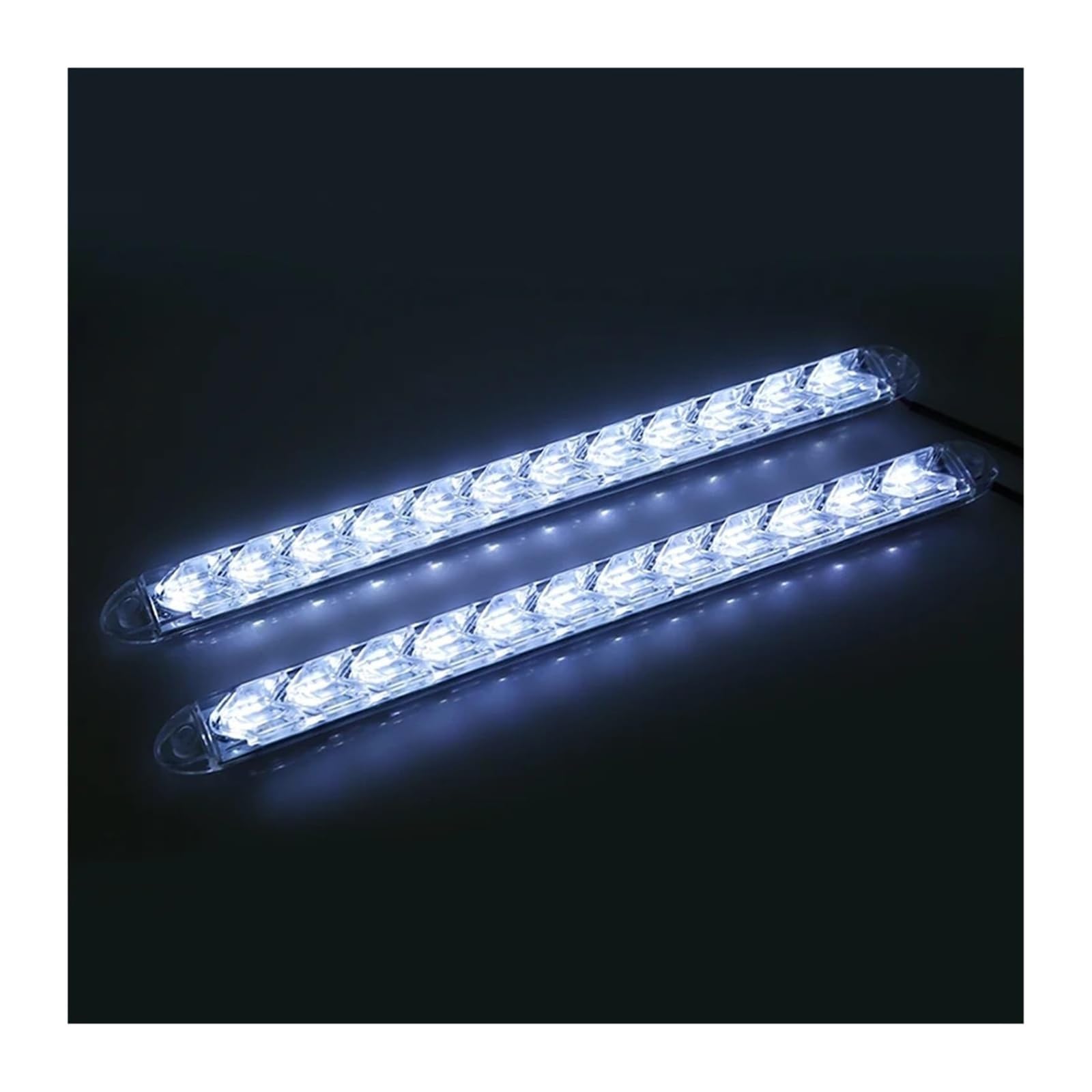 KBKEUBUAD Blinkerlicht DRL Blinker 12V LED Fließende Bernsteinfarbene Pfeile Flexibel Wasserdicht Universal Auto Rücklicht 2St(Weiß,9LED White) von KBKEUBUAD