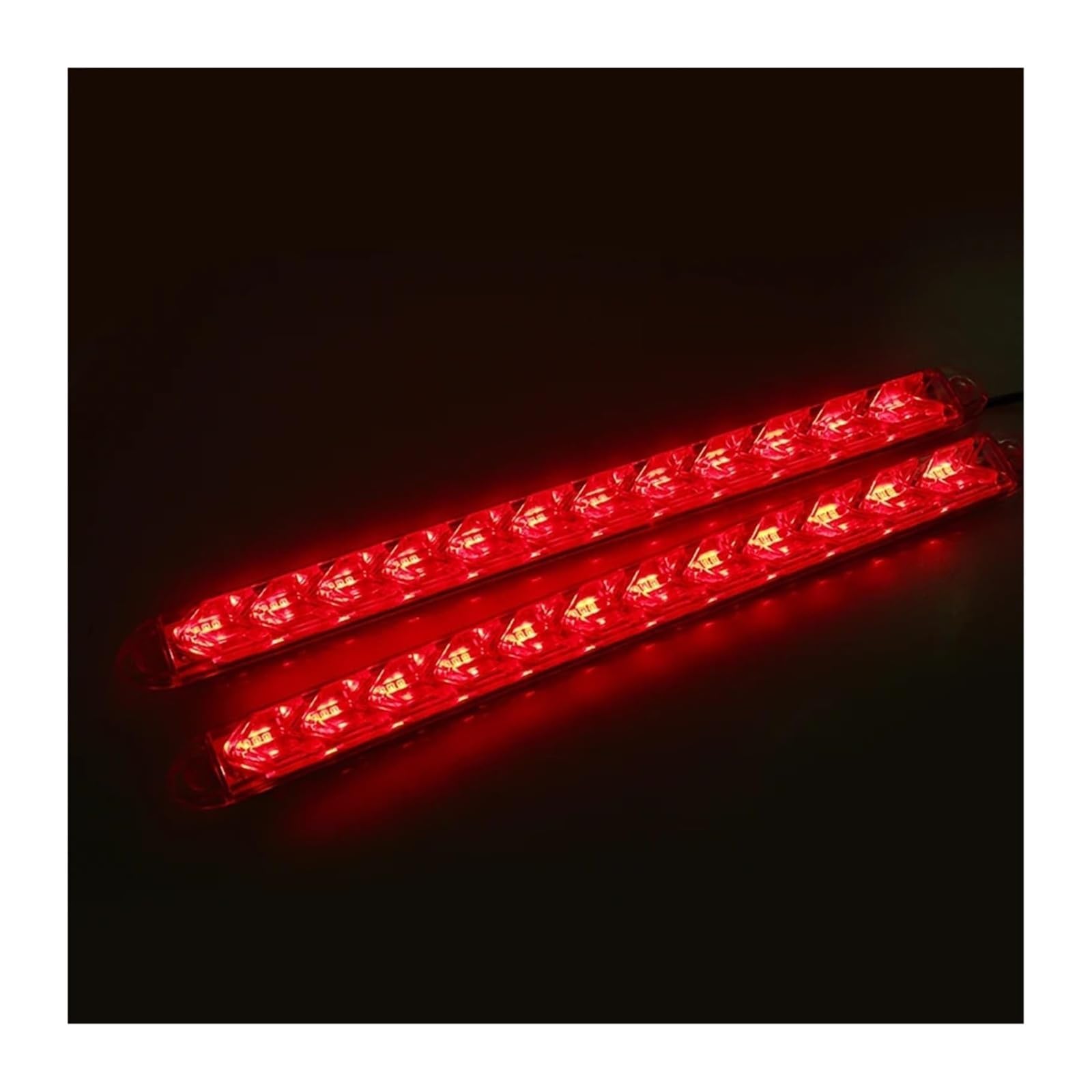 KBKEUBUAD Blinkerlicht DRL Blinker 12V LED Fließende Bernsteinfarbene Pfeile Flexibel Wasserdicht Universal Auto Rücklicht 2St(rot,9LED White) von KBKEUBUAD