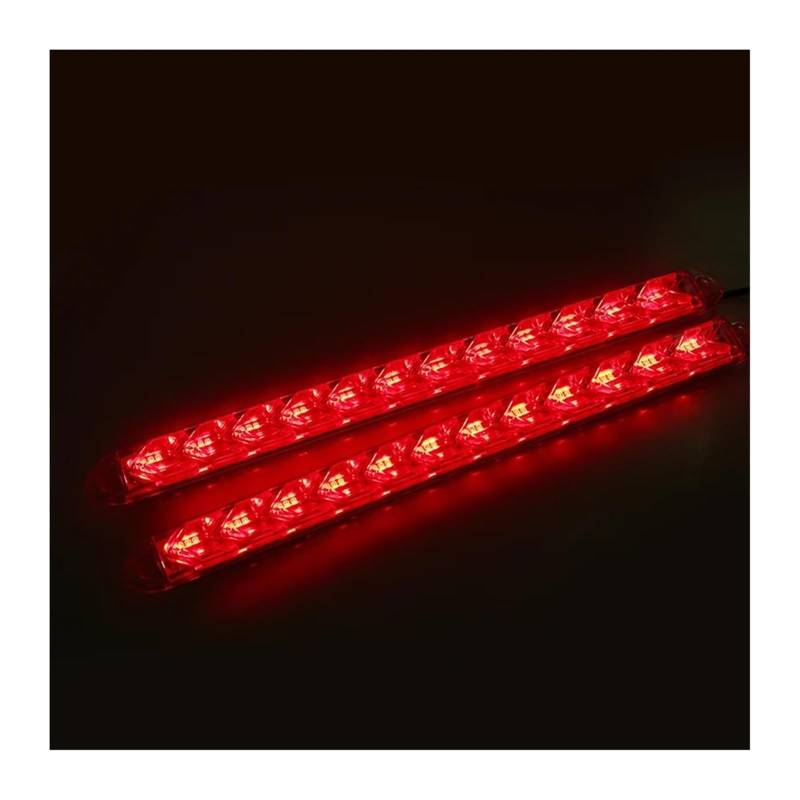 KBKEUBUAD Blinkerlicht DRL Blinker 12V LED Fließende Bernsteinfarbene Pfeile Flexibel Wasserdicht Universal Auto Rücklicht 2St(rot,9LED White) von KBKEUBUAD