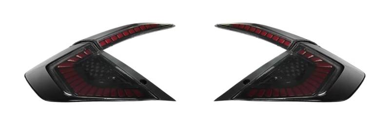 KBKEUBUAD Blinkerlicht Für Civic 10. Generation 2016–2020 DRL Blinker Lichter Dragon Scale Hinten Rückleuchten Bremslicht LED(Red Smoke) von KBKEUBUAD