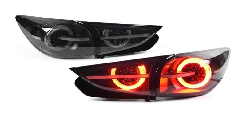 KBKEUBUAD Blinkerlicht Für Mazda 3 Fließheck Rückleuchten 2013-219 Für Axela Hinten Lampen DRL Brems Blinker Plug & Play LED von KBKEUBUAD